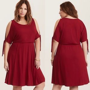 Torrid cold shoulder skater dress